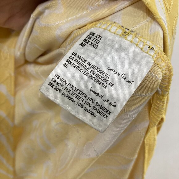 JM Collection size XXL Yellow Abstract Pattern 3/4 Sleeve Stretch Relax Blouse - Picture 8 of 9